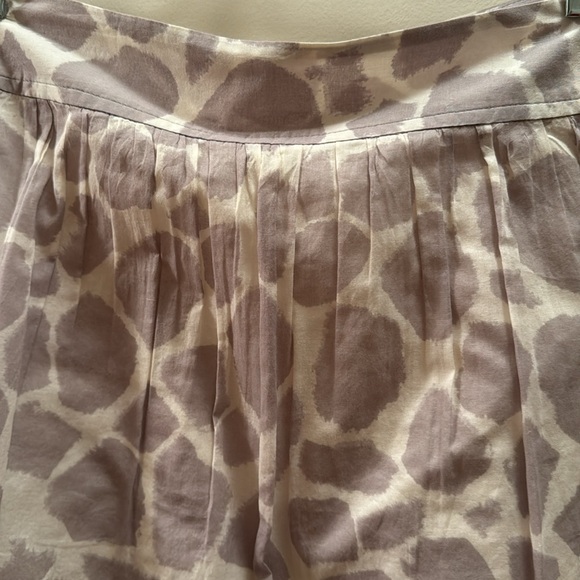 Animal Print A-Line Skirt Beige/Nude Subtle Ruffle Boho by Ann Taylor - Picture 2 of 3